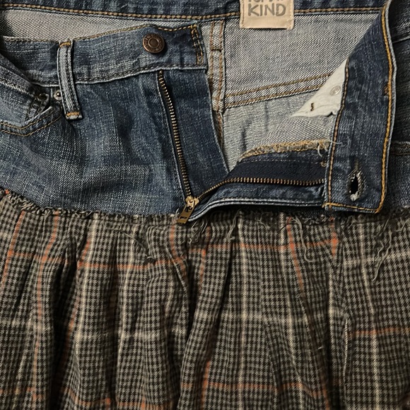 RARE. LF First of a Kind, Levi, denim, hybrid, super cool,flannel skirt - Picture 4 of 6